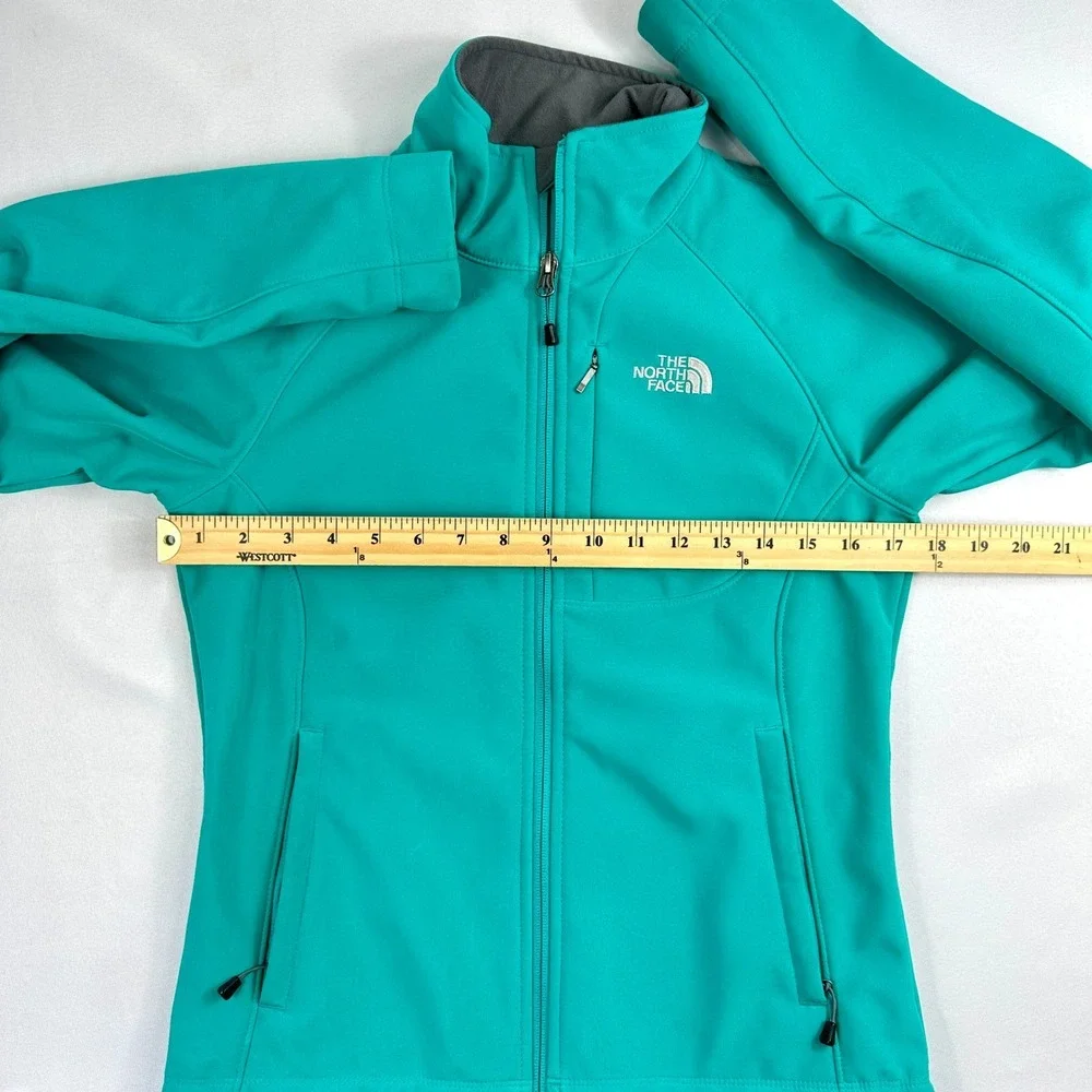 The North Face Softshell Zip Up Jacket XS Teal Green Blue Sporty Casual Layering